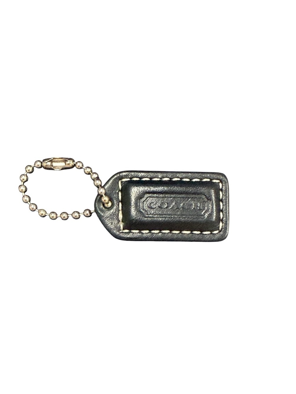 Coach Black Leather Purse Charm Tag